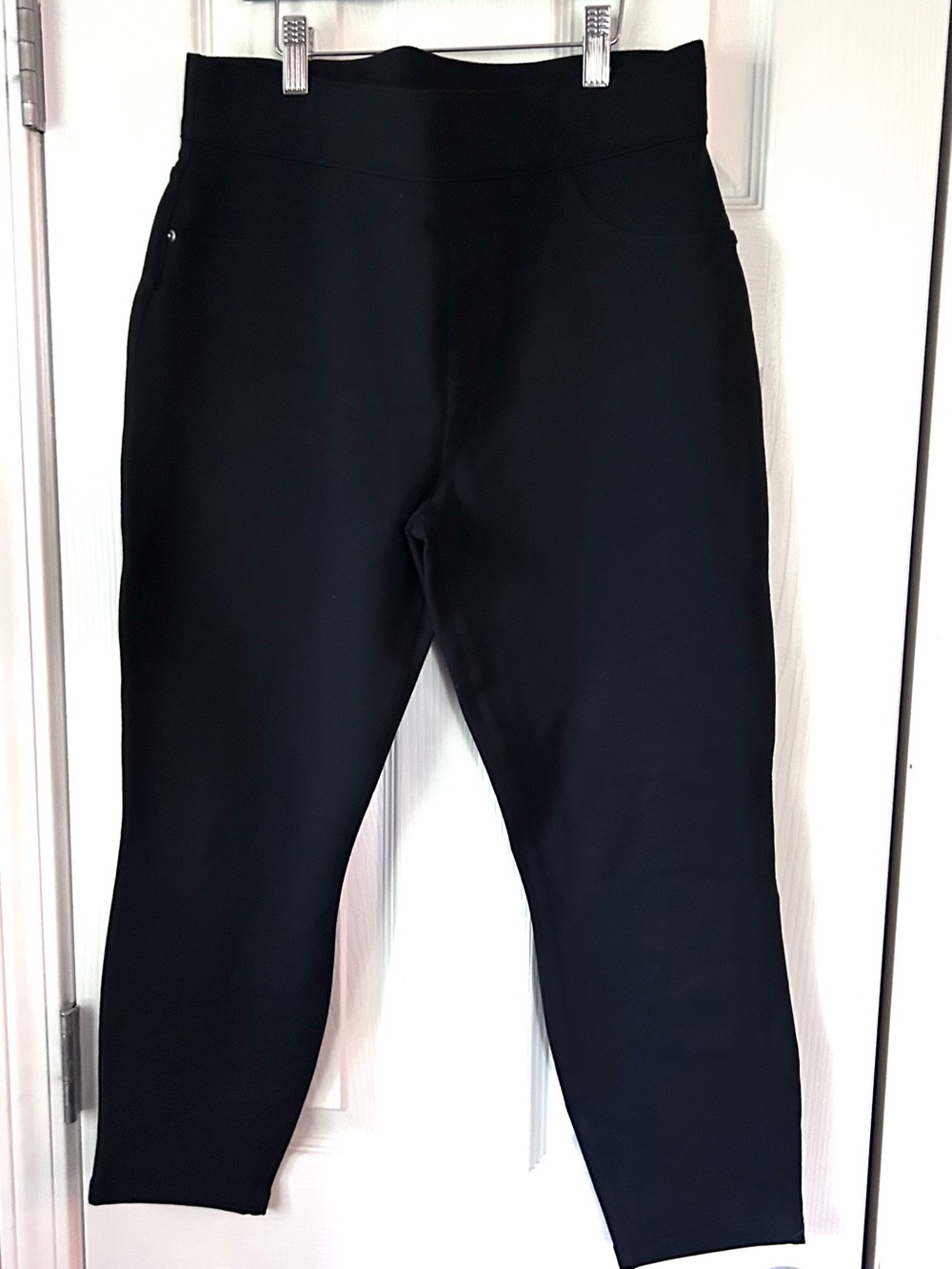 Spanx Black Perfect Pant Ankle Pants Petite Large Pull-On Slim Fit